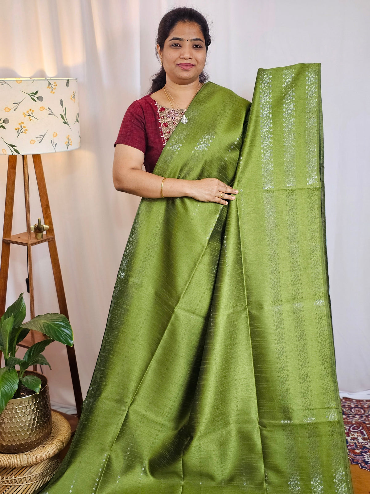 Semi Raw Silk - Green
