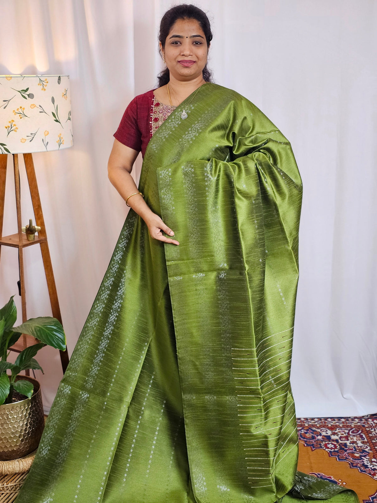 Semi Raw Silk - Green