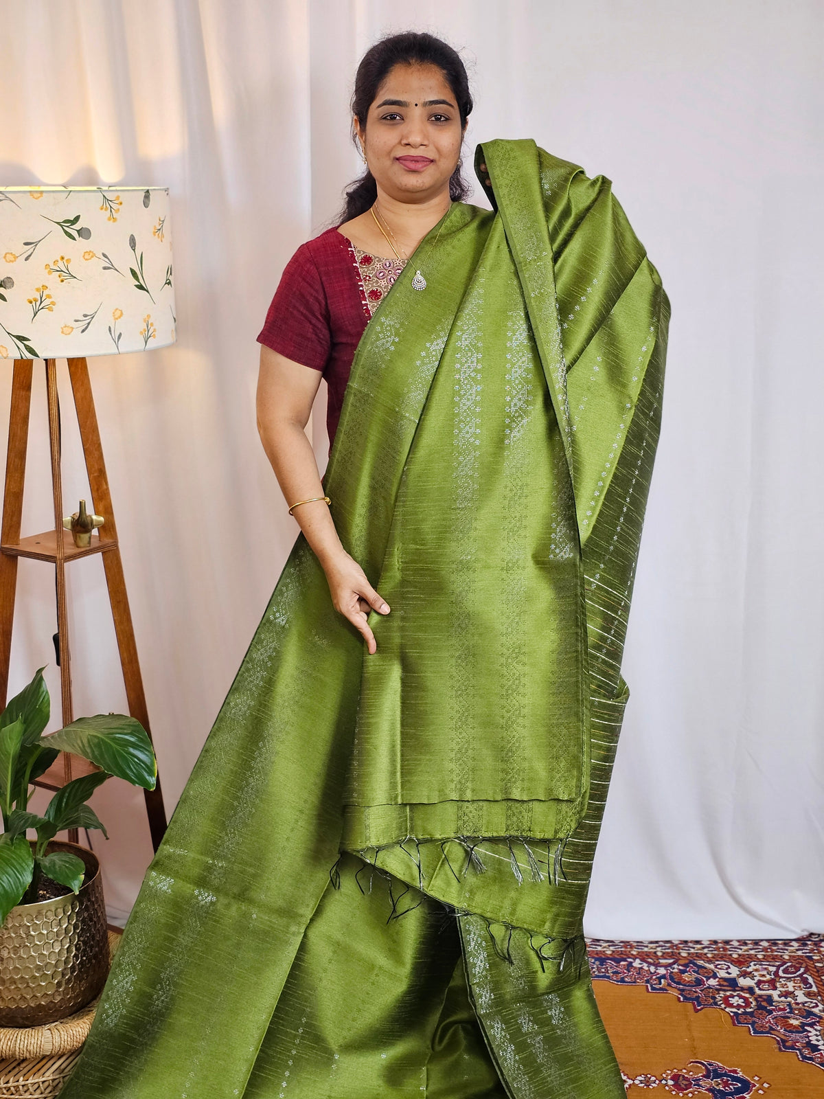 Semi Raw Silk - Green