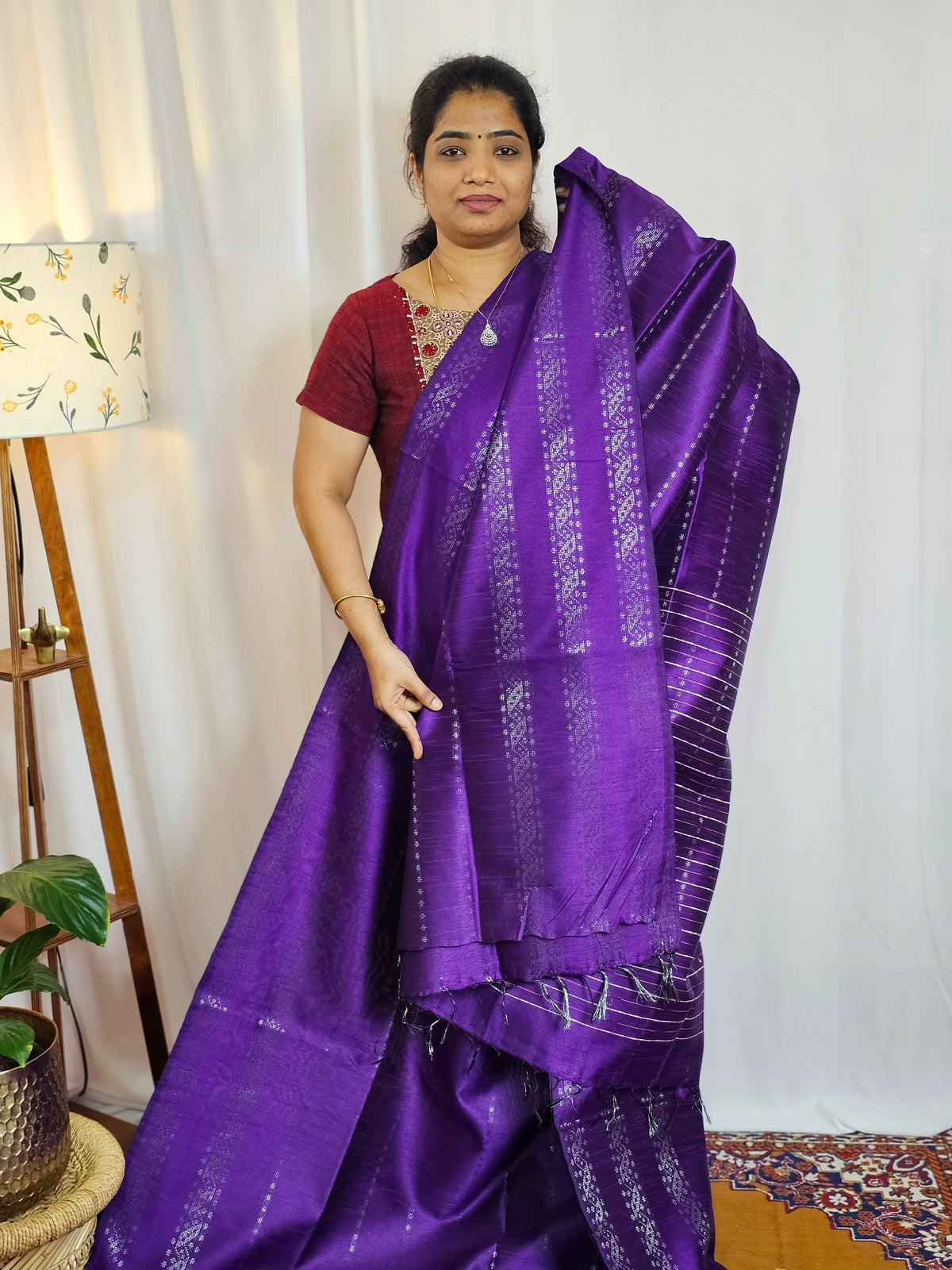Semi Raw Silk - Purple