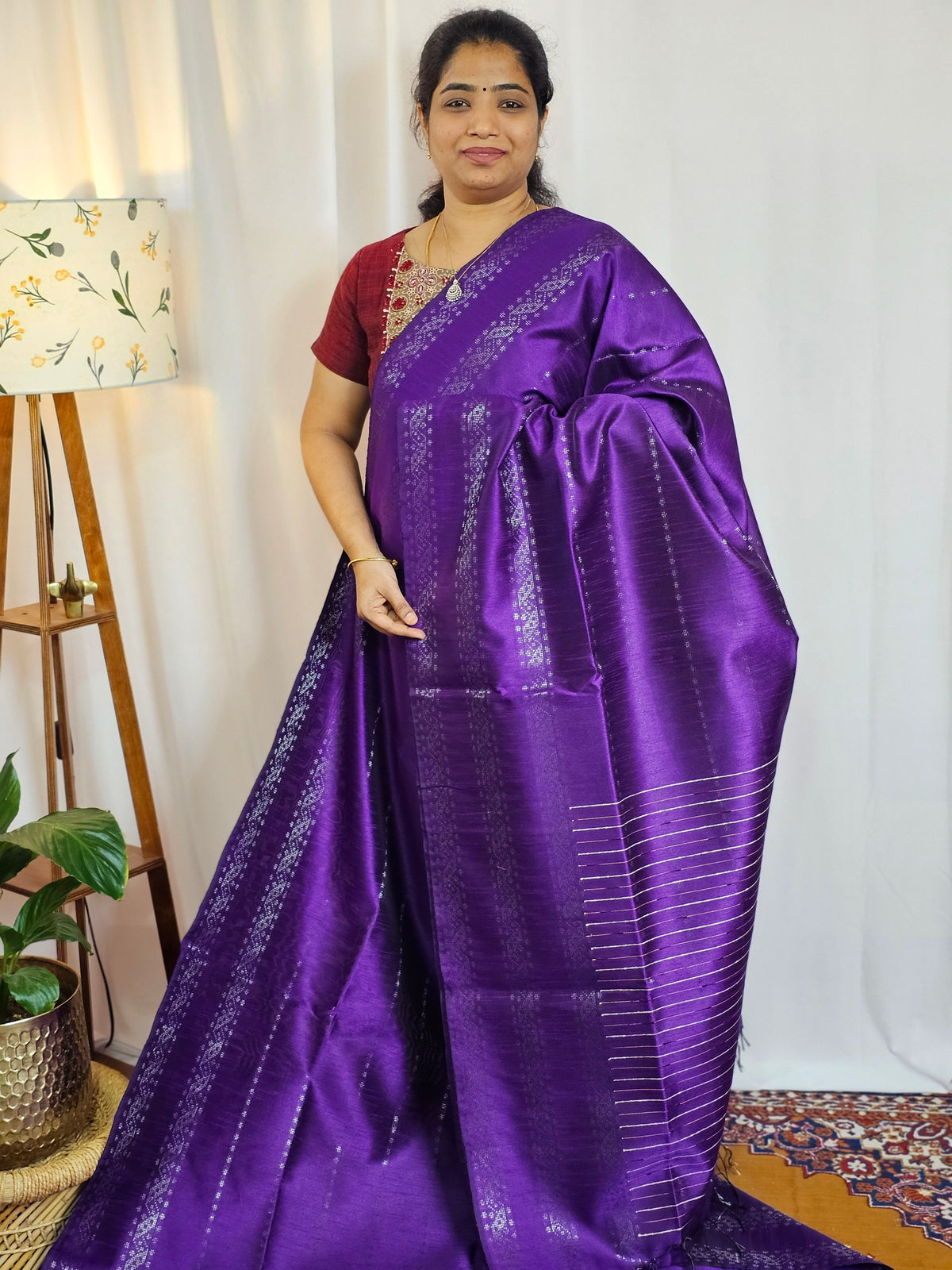 Semi Raw Silk - Purple