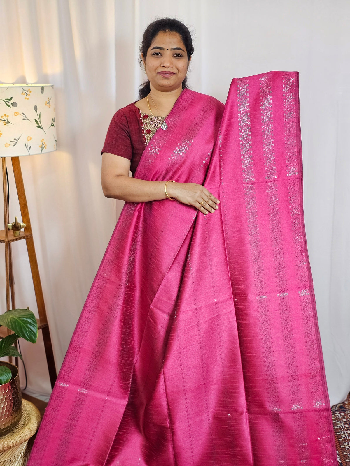 Semi Raw Silk - Pink