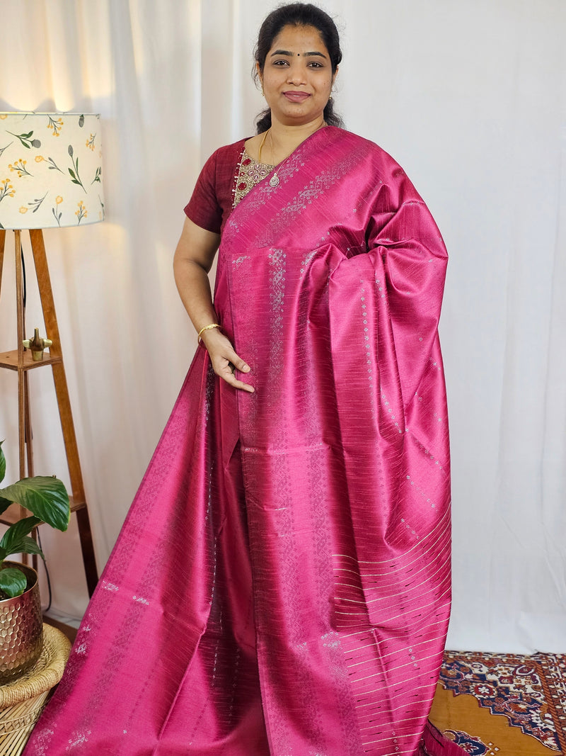 Semi Raw Silk - Pink