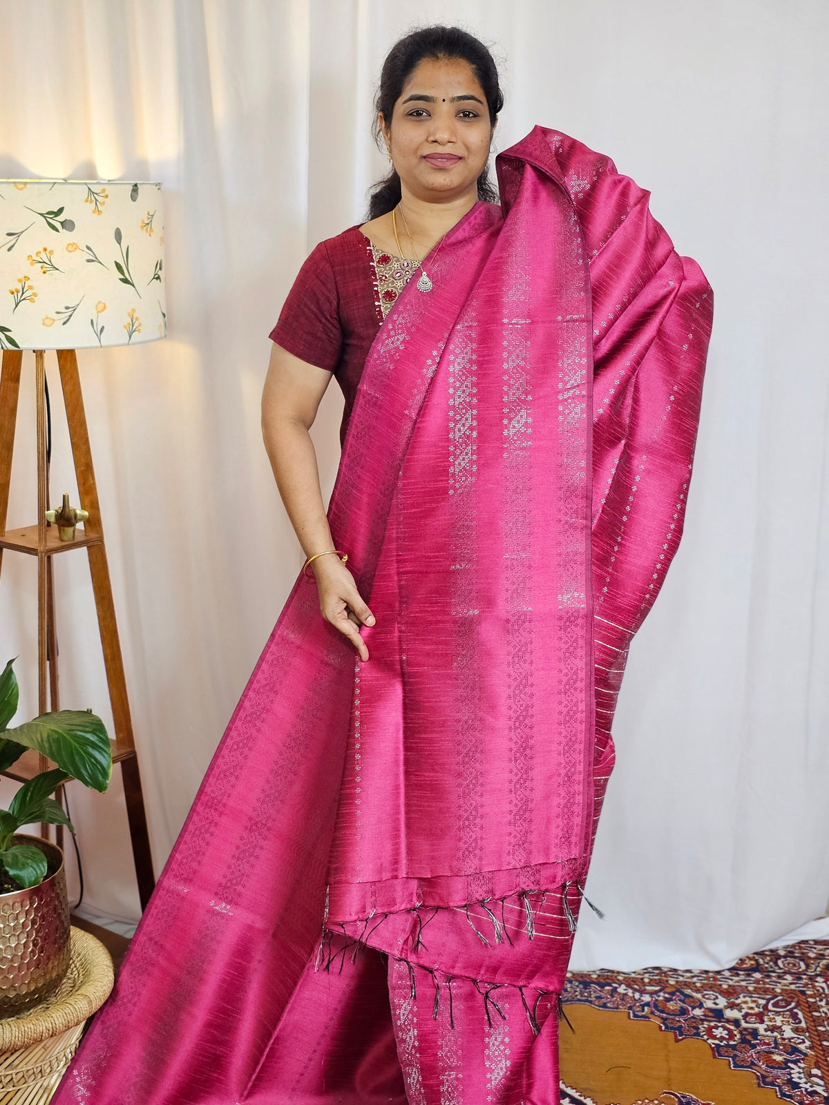 Semi Raw Silk - Pink