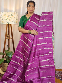 Pure Desi Tussar Silk  - Dark Magenta Pink