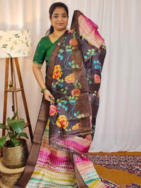 Pure Desi Tussar Silk  - Multi Shade Shibori