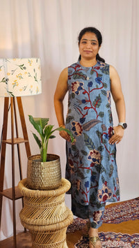 Rayon Kurti 2Pcs Sets - Demin Blue