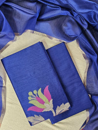 Silk Cotton Unstitched Salwar - Blue