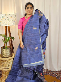 Premium Soft Semi Tussar with Digital Prints - Violet