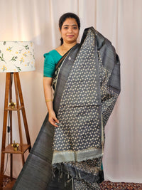 Casual Semi Tussar Checks Saree - Grey