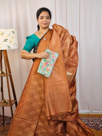 Bhagalpuri Fancy Sarees with Extra Matching Blouse - Honey Brown