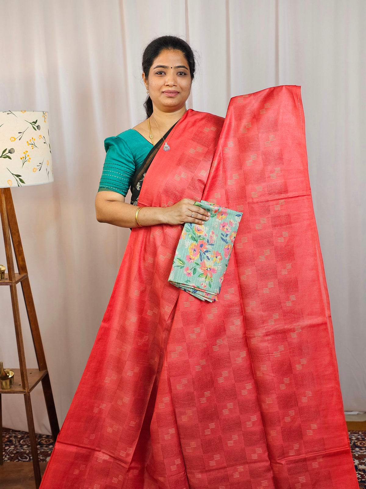 Bhagalpuri Fancy Sarees with Extra Matching Blouse - Peach