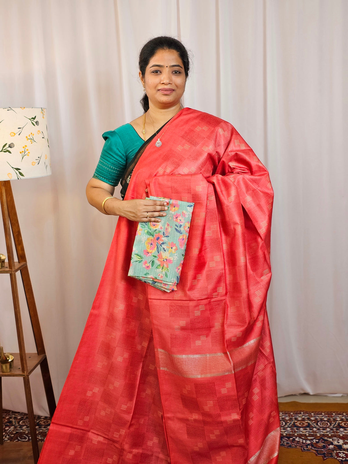 Bhagalpuri Fancy Sarees with Extra Matching Blouse - Peach