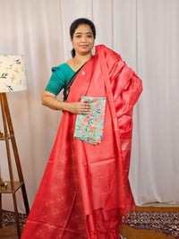 Bhagalpuri Fancy Sarees with Extra Matching Blouse - Peach