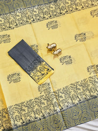 Pure Cotton with Hand Block Prints - Sandal with Grey