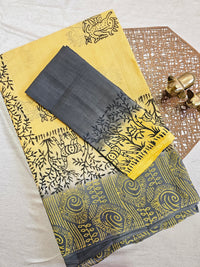 Pure Cotton with Hand Block Prints - Sandal with Grey