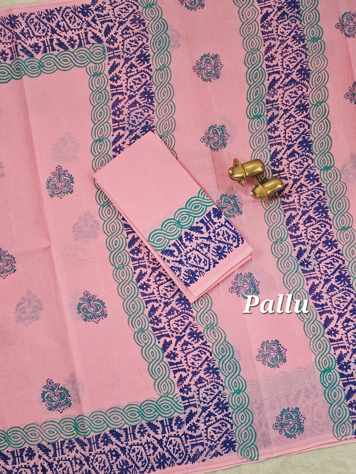 Pure Cotton with Hand Block Prints - Pink