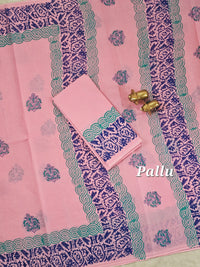 Pure Cotton with Hand Block Prints - Pink