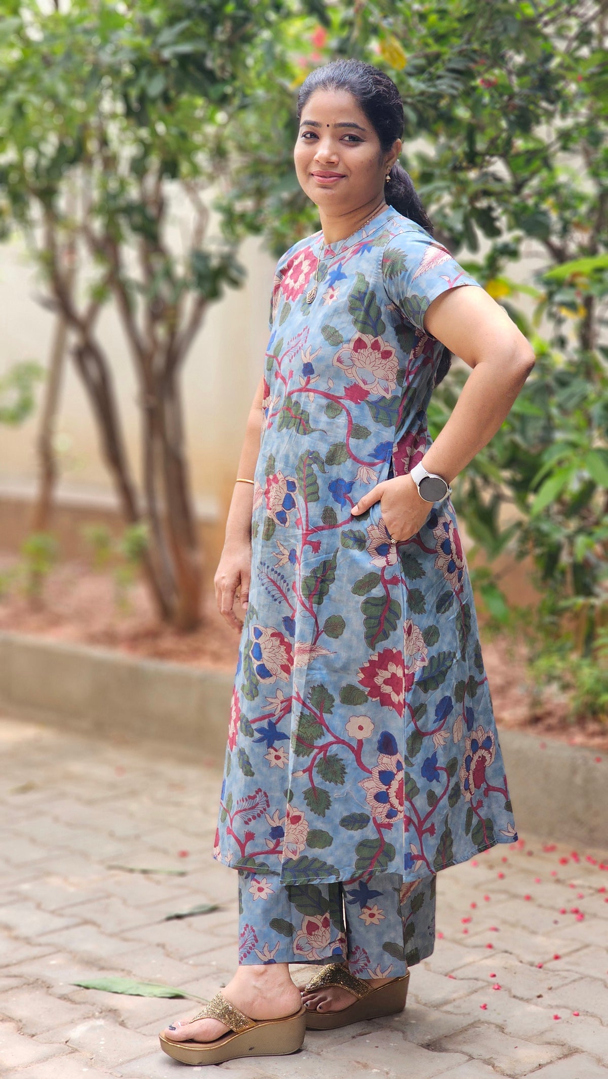 Cotton Co-ord Set - Demin Blue