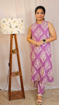 Rayon Co-ord Set - Soft Lavender