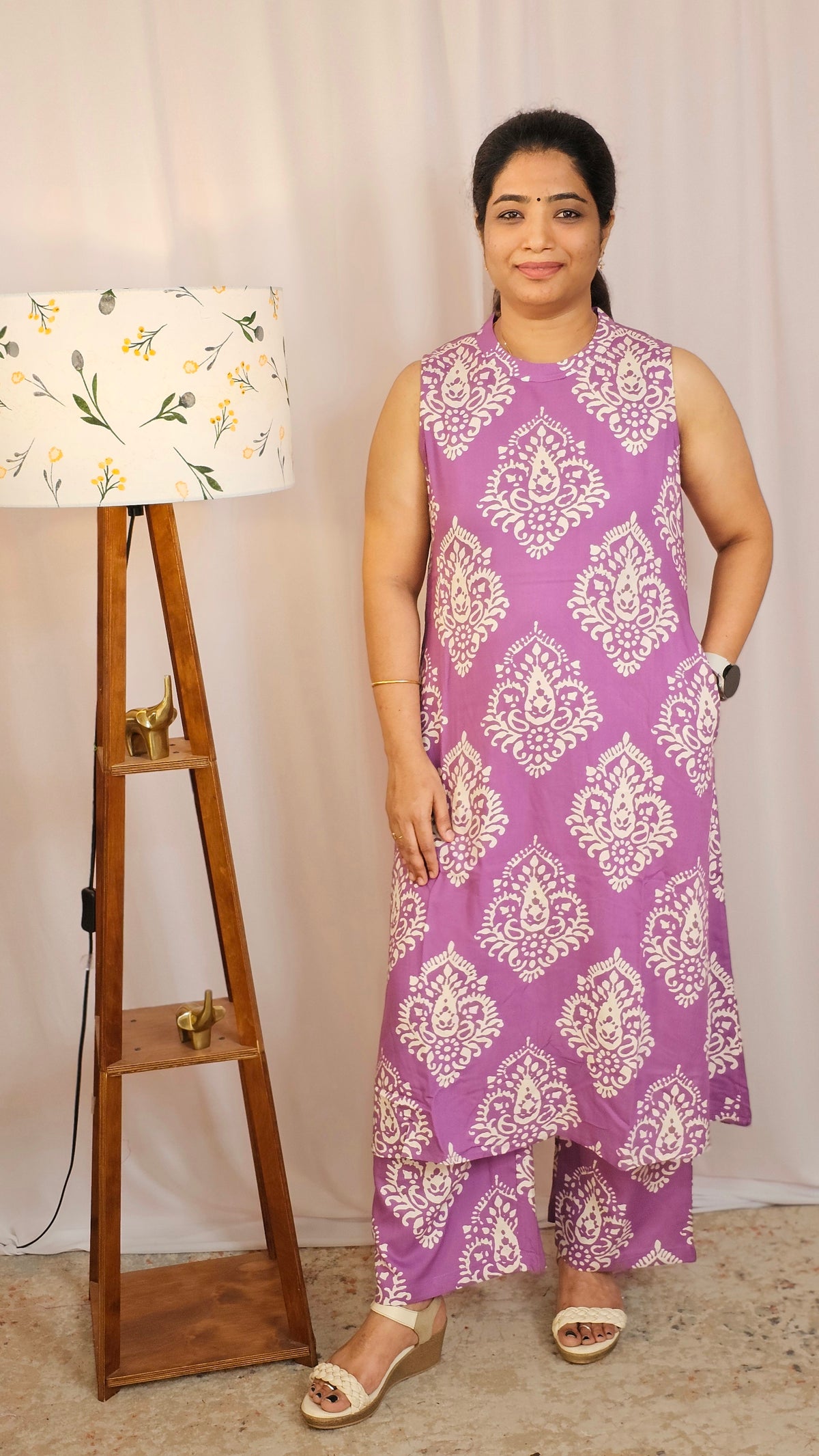 Rayon Co-ord Set - Soft Lavender