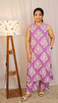 Rayon Co-ord Set - Soft Lavender
