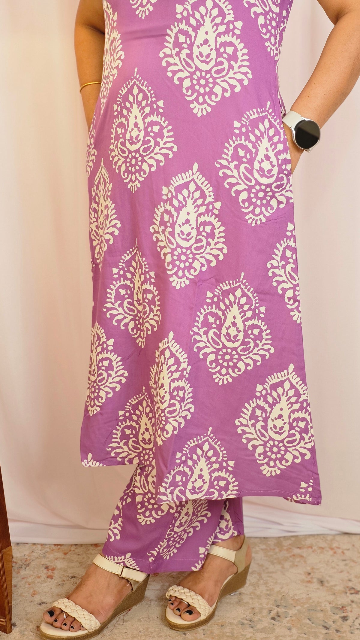 Rayon Co-ord Set - Soft Lavender