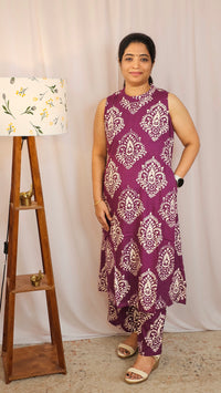 Rayon Co-ord Set - Wine