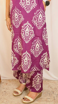 Rayon Co-ord Set - Wine