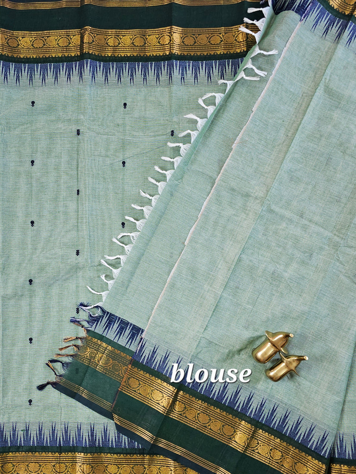Chettinad Cotton Saree - Pastel Green