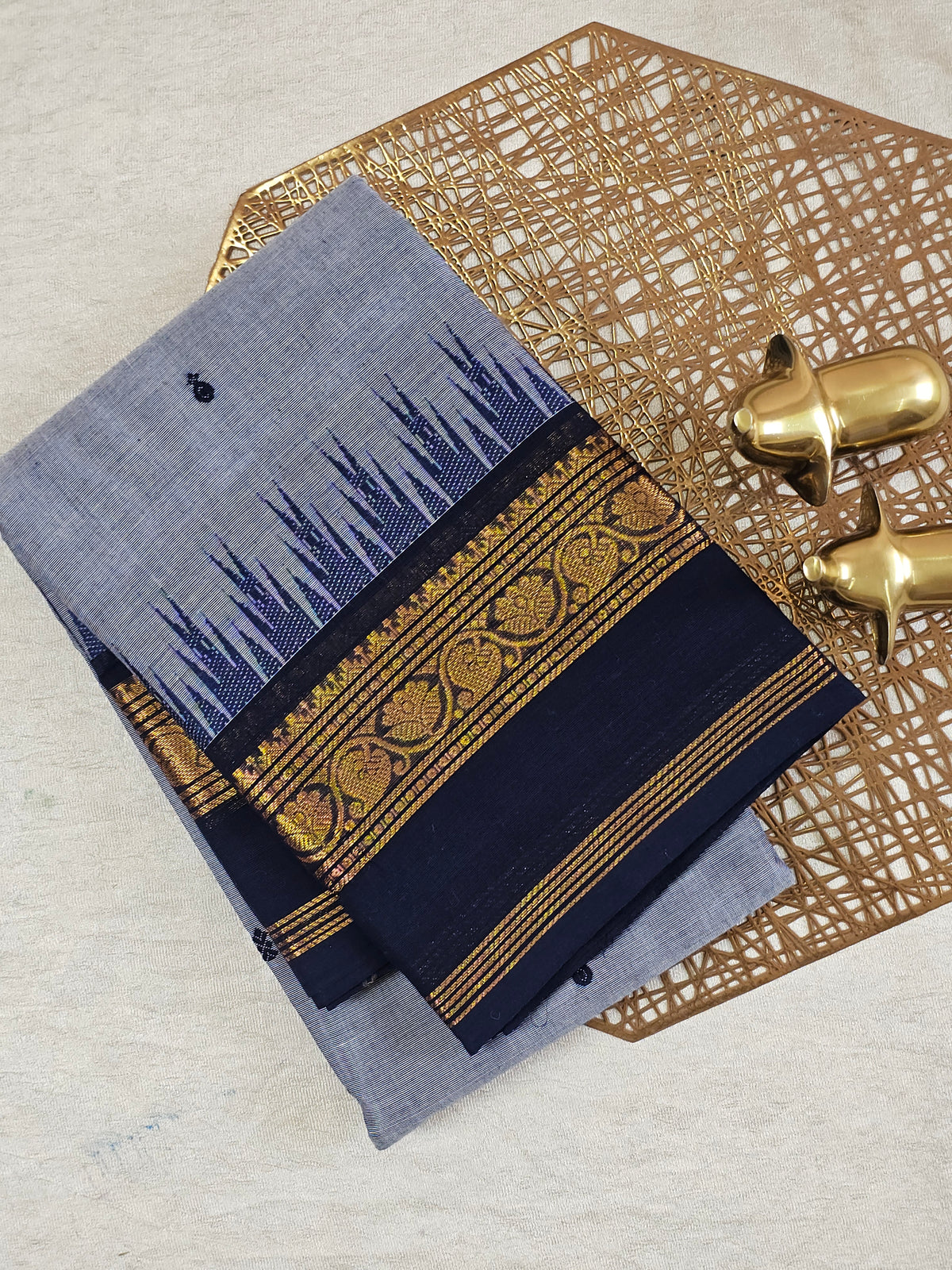 Chettinad Cotton Saree - Pastel Blue