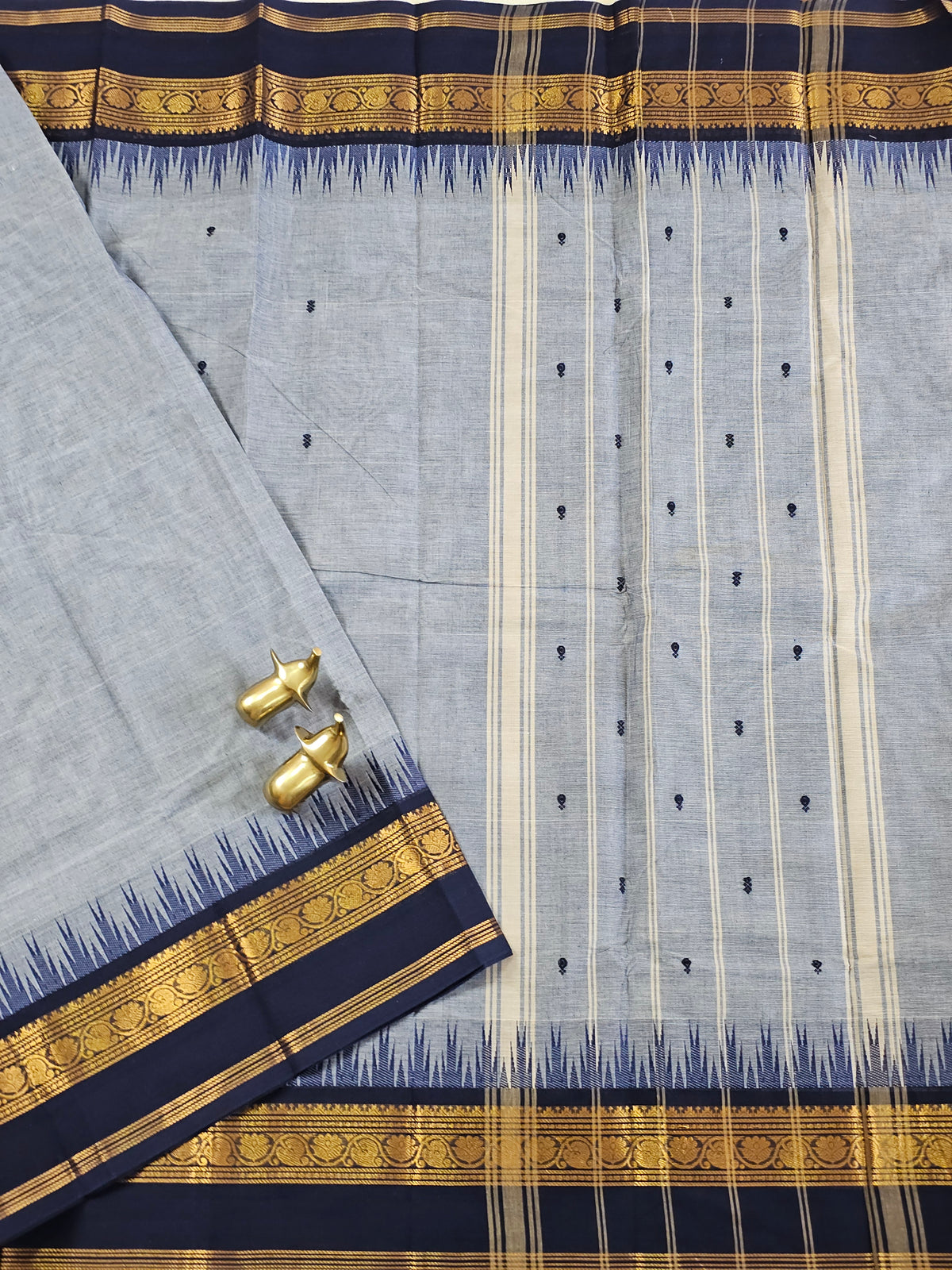 Chettinad Cotton Saree - Pastel Blue