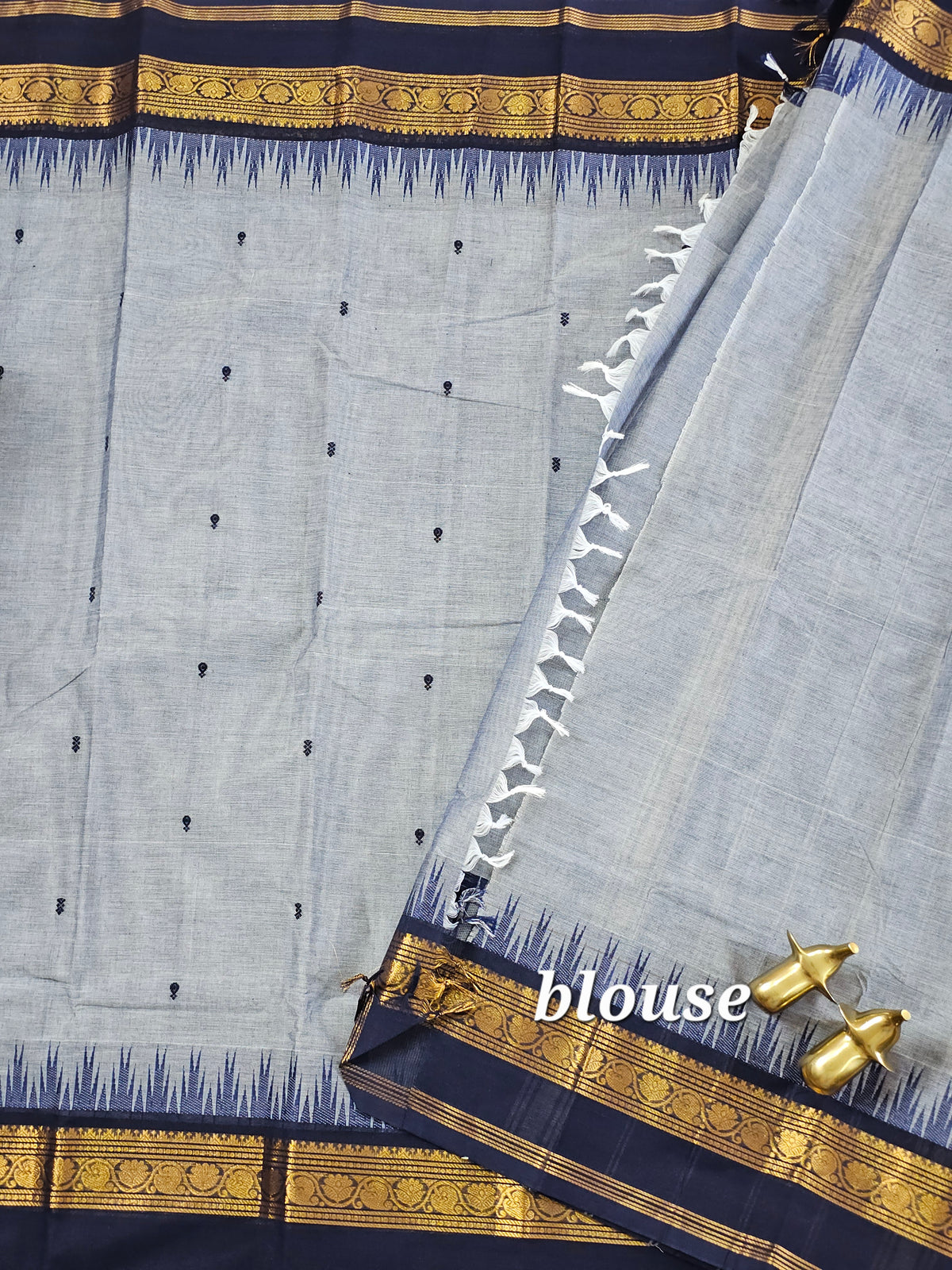 Chettinad Cotton Saree - Pastel Blue