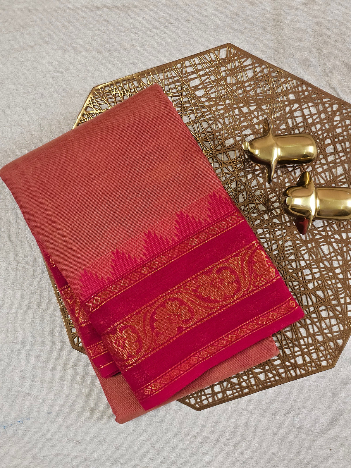 Chettinad Cotton Saree - Dual Shade Pink