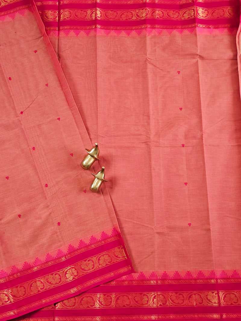 Chettinad Cotton Saree - Dual Shade Pink