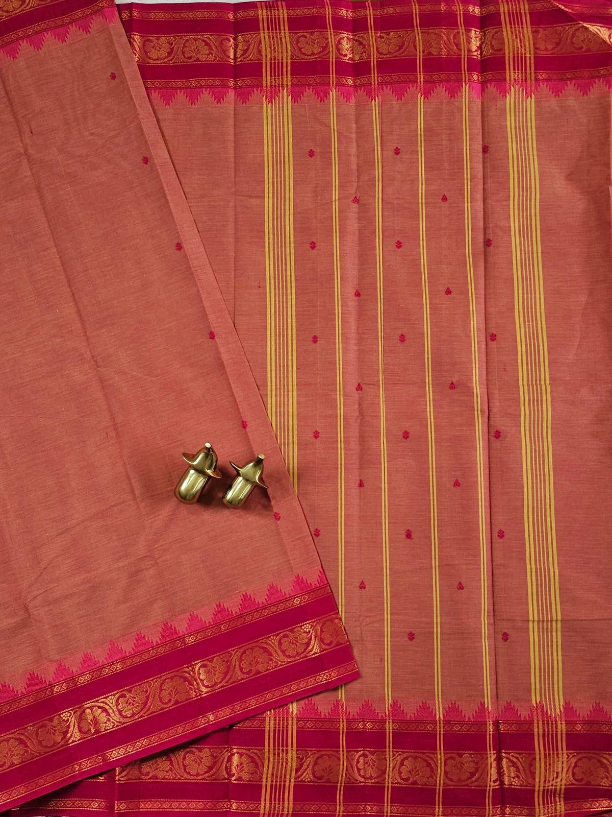 Chettinad Cotton Saree - Dual Shade Pink