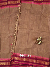 Chettinad Cotton Saree - Dark Beige