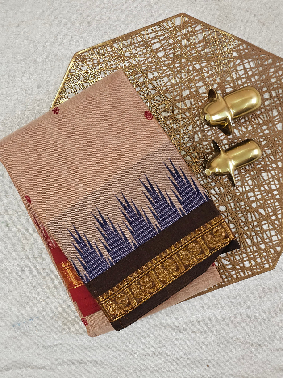 Chettinad Cotton Saree - Beige