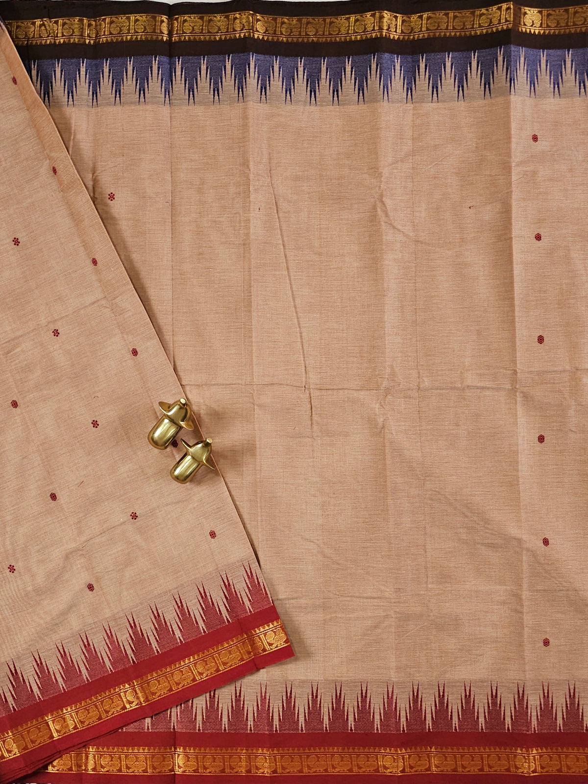 Chettinad Cotton Saree - Beige
