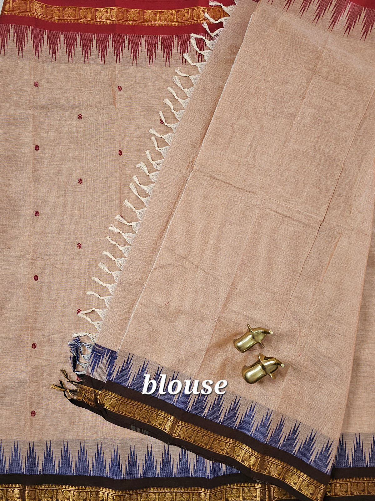 Chettinad Cotton Saree - Beige