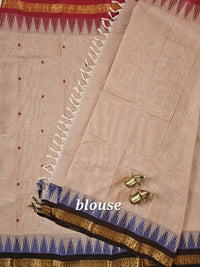 Chettinad Cotton Saree - Beige
