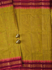 Chettinad Cotton Saree - Dual Shade Mustard Yellow