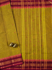 Chettinad Cotton Saree - Dual Shade Mustard Yellow