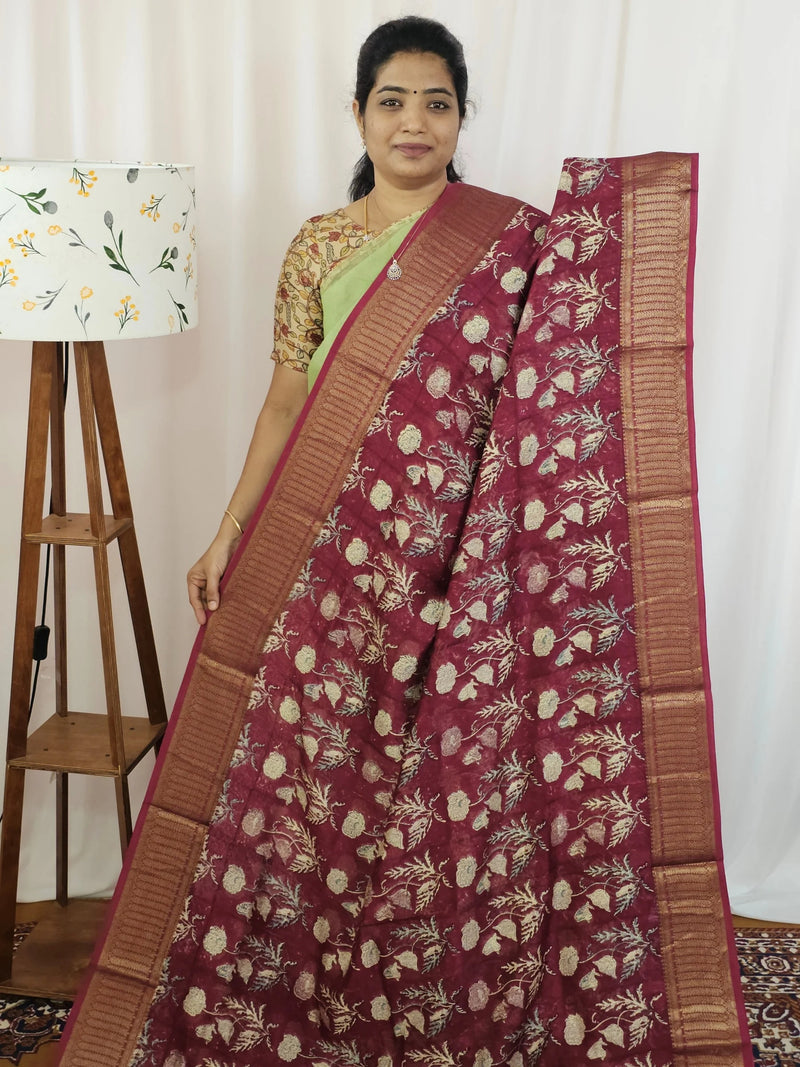 Pure Chanderi Butter Silk - Magenta Pink