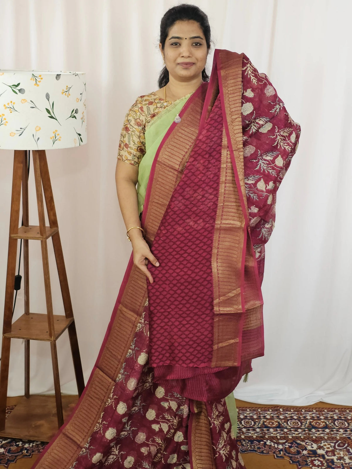Pure Chanderi Butter Silk - Magenta Pink