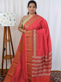 Pure Chanderi Butter Silk - Peachish Pink