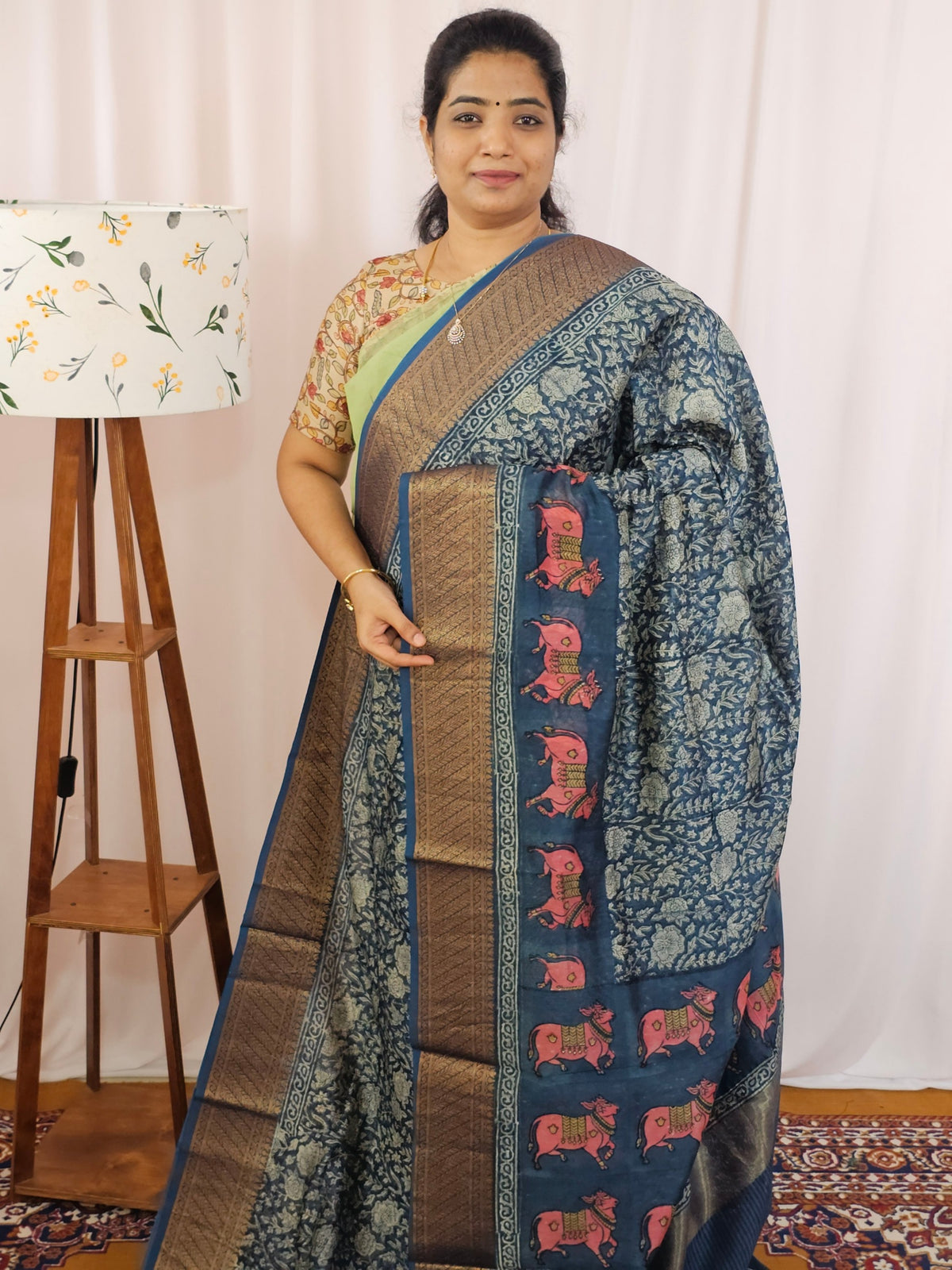Pure Chanderi Butter Silk - Blue