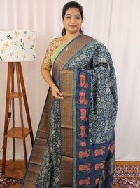 Pure Chanderi Butter Silk - Blue