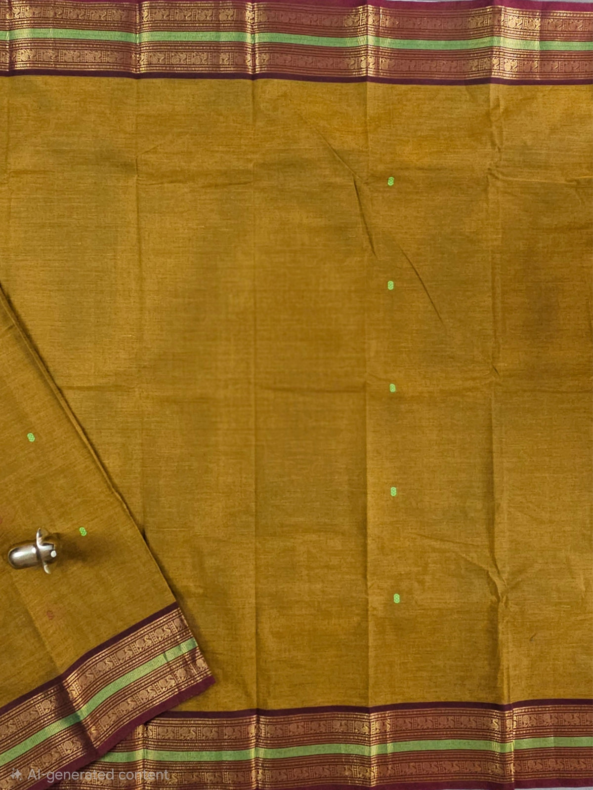Chettinad Cotton Saree - Honey Brown with Brown