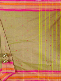 Chettinad Cotton Saree - Dual  Shade Off Green with Pink